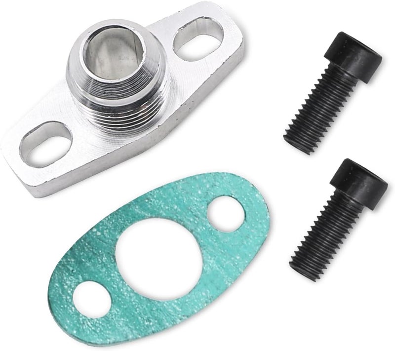 Yonput 1 PC AN10 Aluminium Alloy GT25 GT30 GT28 Turbo Oil Return Drain Flange Adapter Kit (Silver) - Image 1